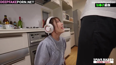 Sexy Mina making blowjob and listening to music, ai - トゥワイス フェイススワップ